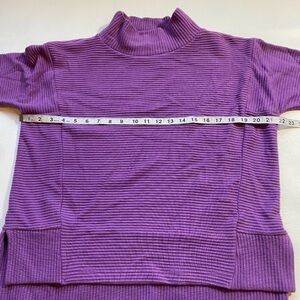 NWOT Melloday Size SP Purple Ribbed Boxy Oversized Mock Neck Sweater